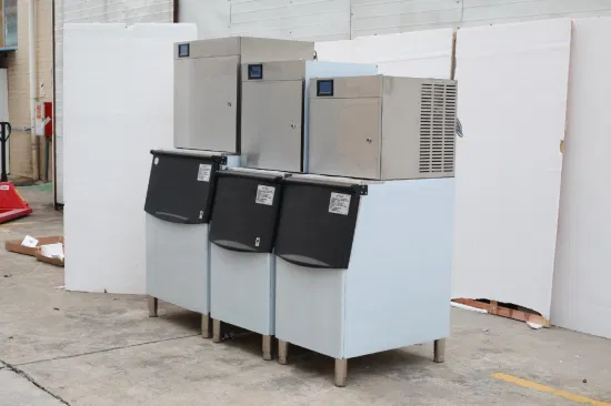 150kgs 200kgs 300kgs Máquina de cubos de gelo de grande capacidade Máquina de gelo granular para uso comercial com certificação CE